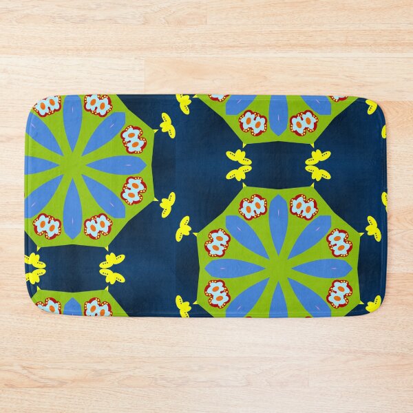 Item preview, Navy and Bold Green Mandala Pattern designed and sold by Tinsleybluebell.