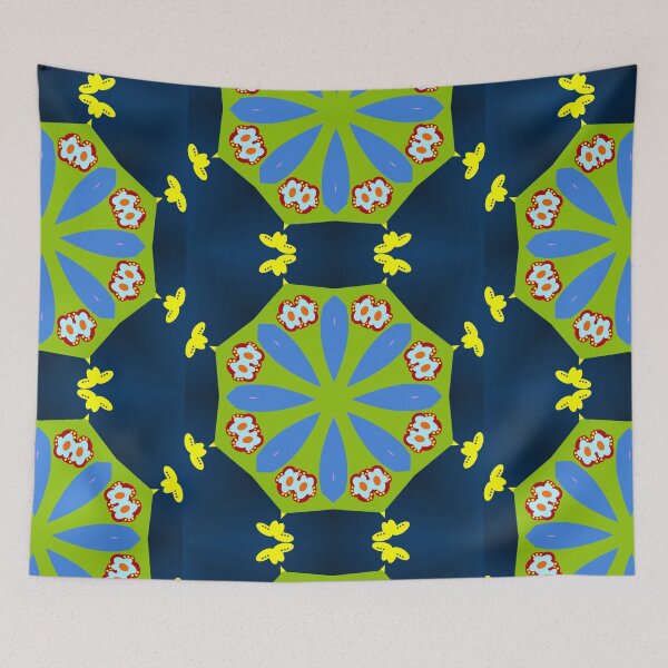 Item preview, Navy and Bold Green Mandala Pattern designed and sold by Tinsleybluebell.