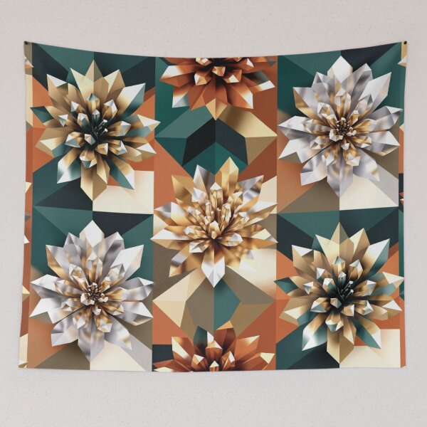 Item preview, Geometric Flower Tile Pattern Design designed and sold by IntelliMindDesigns.
