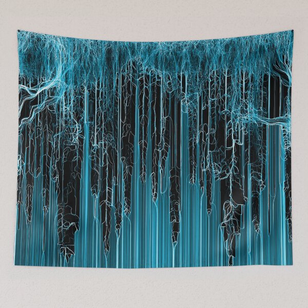 Item preview, Vines of the enchanting jungle in blue turquoise designed and sold by Segasprojects.