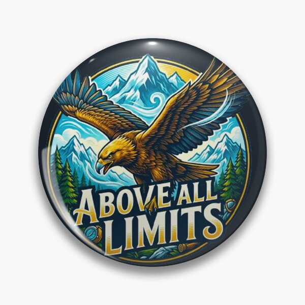 Item preview, Above All Limits Golden Eagle Vintage Mountain Wilderness Retro Badge designed and sold by MT-Hub | Art for Every Soul.