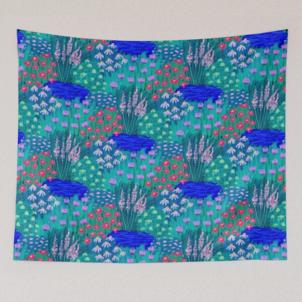 Item preview, Blue Garden - Floral Seamless Repeat Pattern designed and sold by NaliniLe.