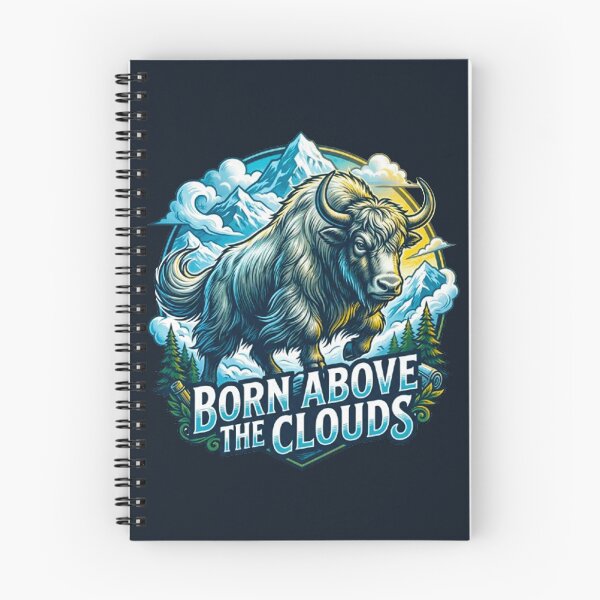 Item preview, Born Above The Clouds Majestic Yak Vintage Himalayan Mountain Retro Badge designed and sold by MT-Hub | Art for Every Soul.