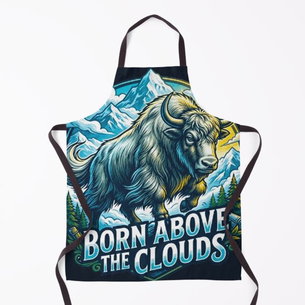 Item preview, Born Above The Clouds Majestic Yak Vintage Himalayan Mountain Retro Badge designed and sold by MT-Hub | Art for Every Soul.