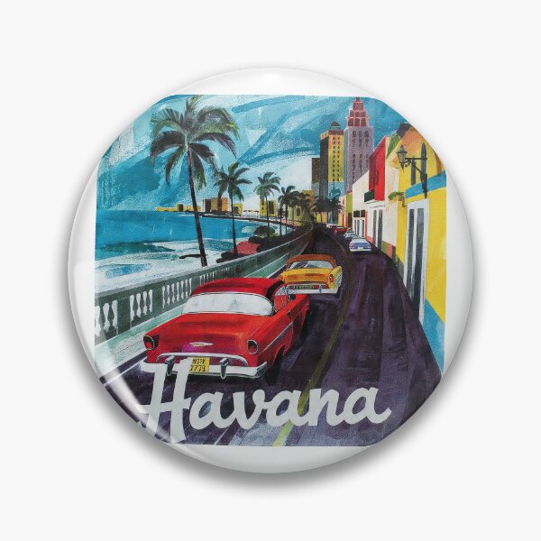 Item preview, Havana – Vintage Painted Travel Art Print | Cuba Classic Car Poster designed and sold by OzzFrequency.