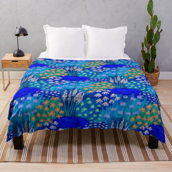 Item preview, Vibrant Blue Garden - Floral Seamless Repeat Pattern designed and sold by NaliniLe.