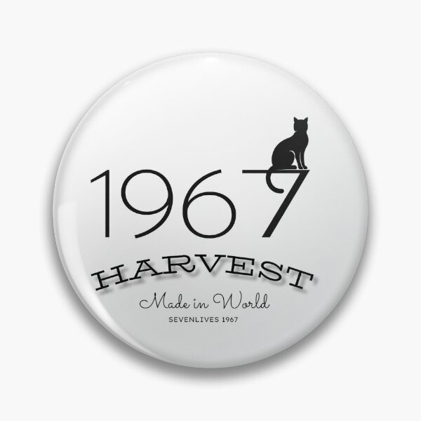 Item preview, 1967 numbers and black cat on white background ,7 lives harvest  designed and sold by wallartofmio.