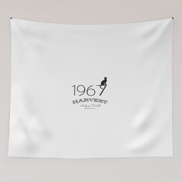 Item preview, 1967 numbers and black cat on white background ,7 lives harvest  designed and sold by wallartofmio.