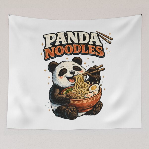 Item preview, Panda Noodles Vintage Mascot designed and sold by Drofted.