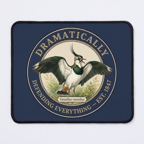 Item preview, Dramatically Defending Everything Lapwing Humor Badge designed and sold by CalmCapy Co.