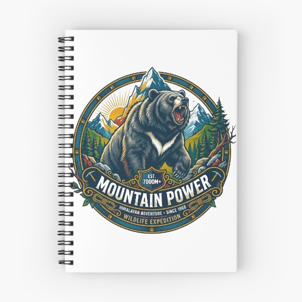 Item preview, Mountain Power Roaring Himalayan Black Bear Vintage Wilderness Retro Badge designed and sold by MT-Hub | Art for Every Soul.