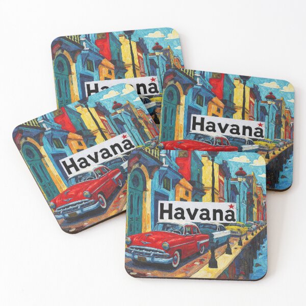 Item preview, Havana – Vintage Painted Travel Art Print | Cuba Classic Car Poster designed and sold by OzzFrequency.