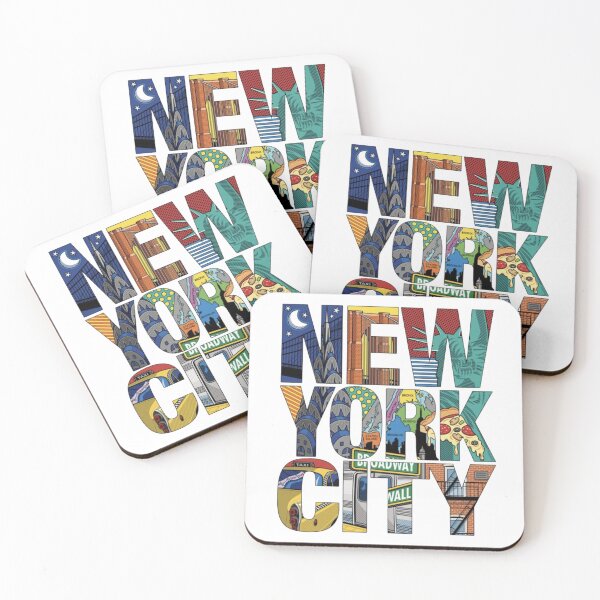 Item preview, New York City Vintage Travel Typography Art Retro NYC Skyline Lettering Design designed and sold by ZyloPrints.