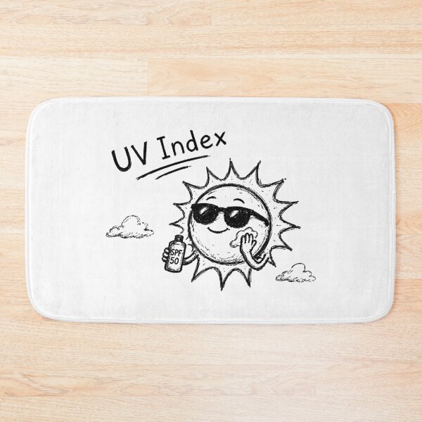 Item preview, UV Index Sun SPF 50 Funny Summer Beach Sunscreen Design designed and sold by MonkiFlipp.