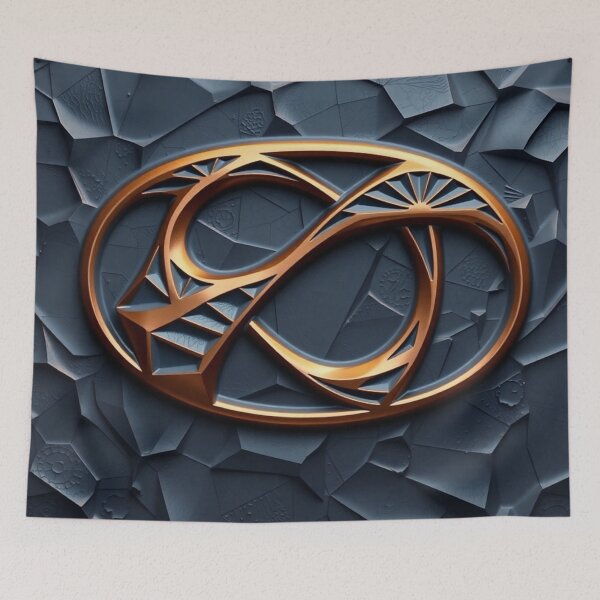 Item preview, Gold Infinity Symbol on Dark Cracked Texture designed and sold by IntelliMindDesigns.