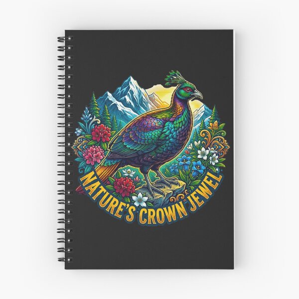 Item preview, Nature's Crown Jewel Monal Pheasant Vintage Himalayan Mountain Retro Badge designed and sold by MT-Hub | Art for Every Soul.