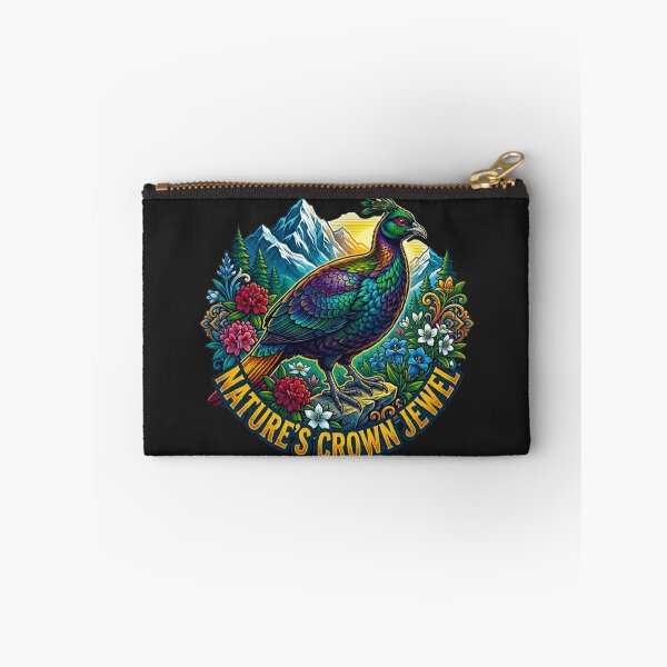 Item preview, Nature's Crown Jewel Monal Pheasant Vintage Himalayan Mountain Retro Badge designed and sold by MT-Hub | Art for Every Soul.