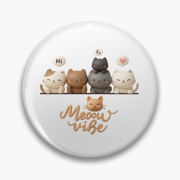 Item preview, Cute 3D Cat Squad - Meow Vibe Typography designed and sold by thazinart.