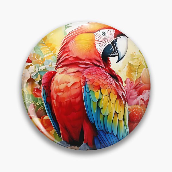 Item preview, Vibrant Macaw Parrot Watercolor Art designed and sold by ToxicInkArt.