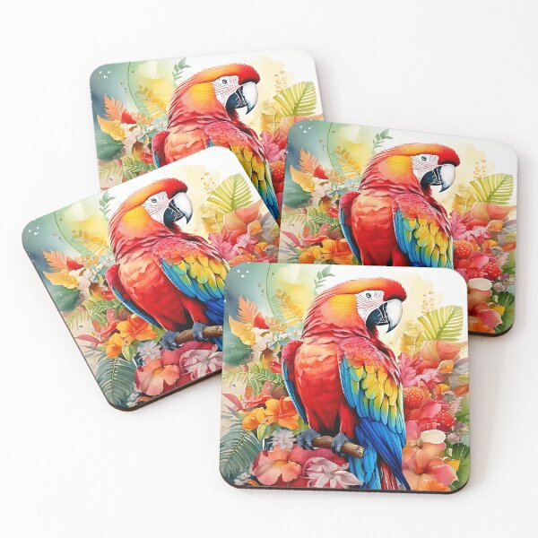 Item preview, Vibrant Macaw Parrot Watercolor Art designed and sold by ToxicInkArt.