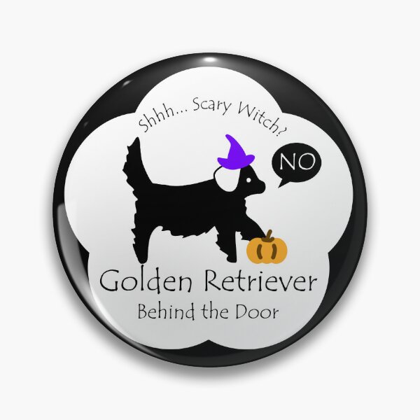 Item preview, Funny Golden Retriever Scary Witch Behind the Door White Base designed and sold by Na7nasColorShop.