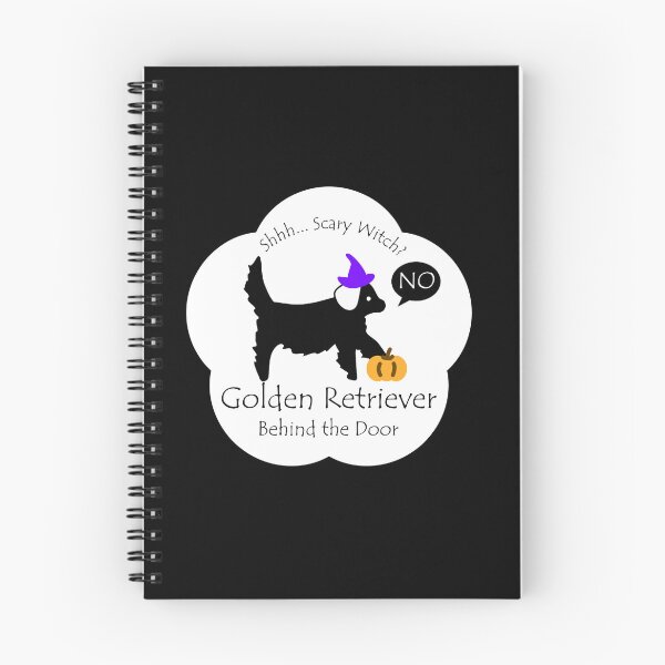 Item preview, Funny Golden Retriever Scary Witch Behind the Door White Base designed and sold by Na7nasColorShop.