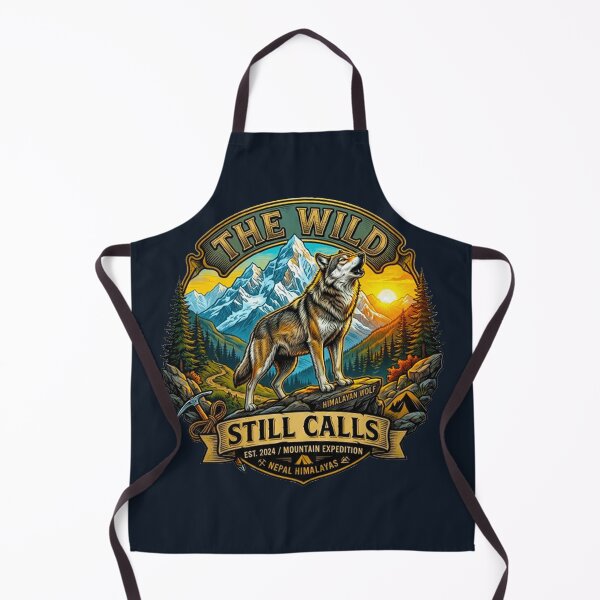 Item preview, The Wild Still Calls Howling Himalayan Wolf Vintage Mountain Retro Badge designed and sold by MT-Hub | Art for Every Soul.