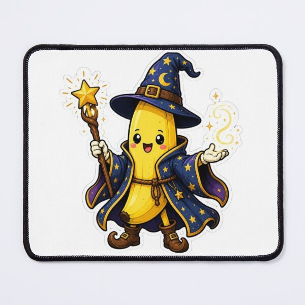 Item preview, Cute Banana Wizard Sticker | Magical Kawaii Banana Mage | Fantasy Cartoon Spellcaster designed and sold by GRYFFWEAR.