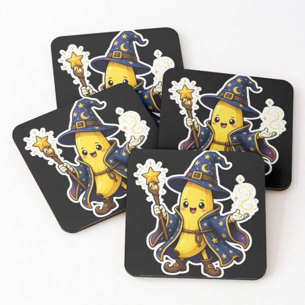 Item preview, Cute Banana Wizard Sticker | Magical Kawaii Banana Mage | Fantasy Cartoon Spellcaster designed and sold by GRYFFWEAR.