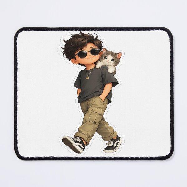 Item preview, Little Explorer & Shoulder Cat Sticker designed and sold by Genzfirevibes.
