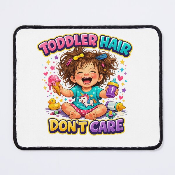 Item preview, Toddler Hair Don’t Care – Funny Toddler Girl T-Shirt Design | Cute Chaos Kids Graphic PNG | Retro Colorful Family Humor Printable designed and sold by Sushikidsntod.