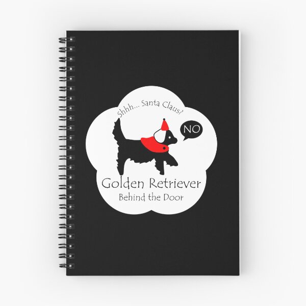 Item preview, Funny Golden Retriever Santa Claus Behind the Door White Base designed and sold by Na7nasColorShop.