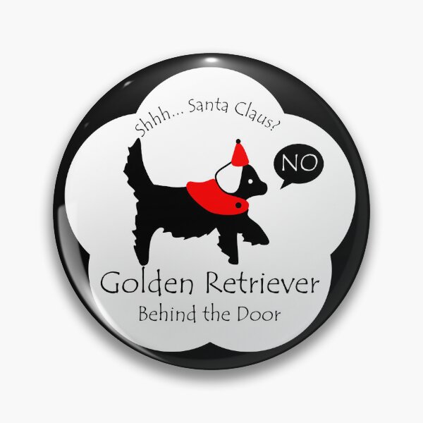 Item preview, Funny Golden Retriever Santa Claus Behind the Door White Base designed and sold by Na7nasColorShop.