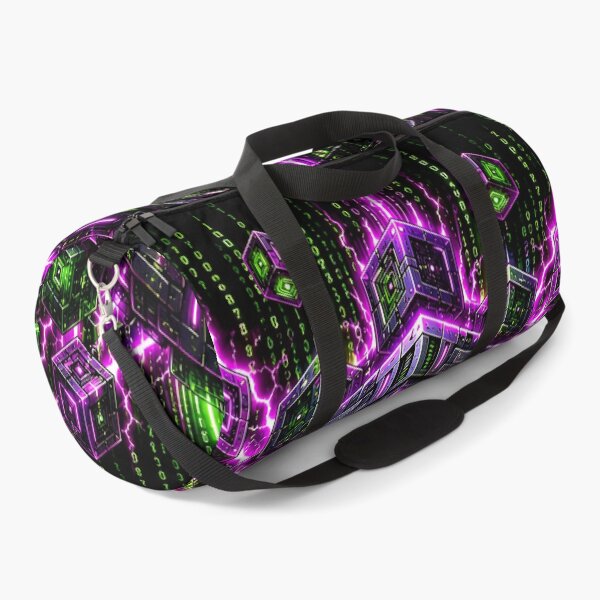 Item preview, Void Matrix Cybernetic Cube Neon Lightning Digital Rain designed and sold by RiteshCenter .