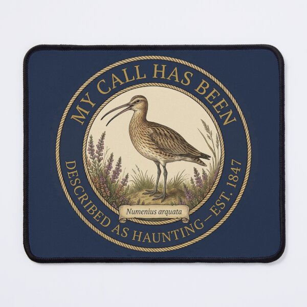 Item preview, My Call Has Been Described as Haunting Curlew Badge designed and sold by CalmCapy Co.