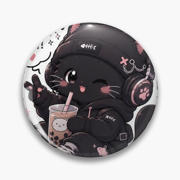 Item preview, "Do Your Best" Kawaii Chibi Black Cat Sticker designed and sold by Stickerhouse.1.