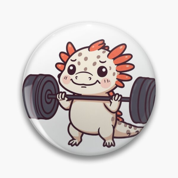 Item preview, Cute Kawaii Axolotl Lifting Heavy Barbell Gym Fitness designed and sold by HuNDefii.