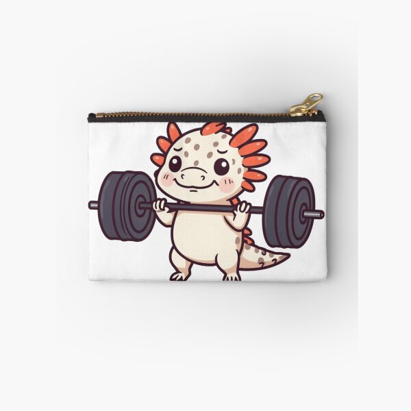 Item preview, Cute Kawaii Axolotl Lifting Heavy Barbell Gym Fitness designed and sold by HuNDefii.