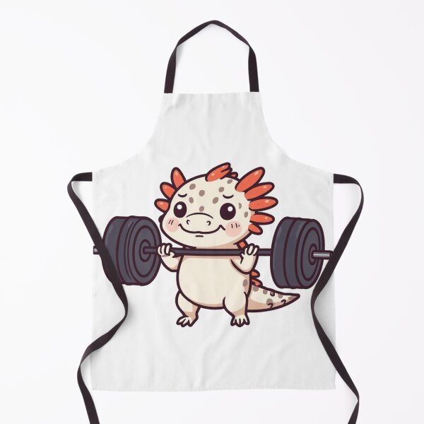 Item preview, Cute Kawaii Axolotl Lifting Heavy Barbell Gym Fitness designed and sold by HuNDefii.