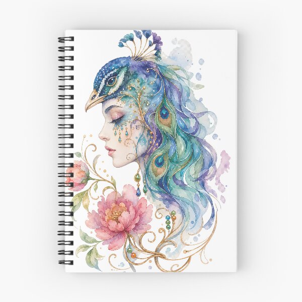 Item preview, Watercolor Peacock Lady Design | Magical Feminine Artwork  designed and sold by Mnrrstudio.