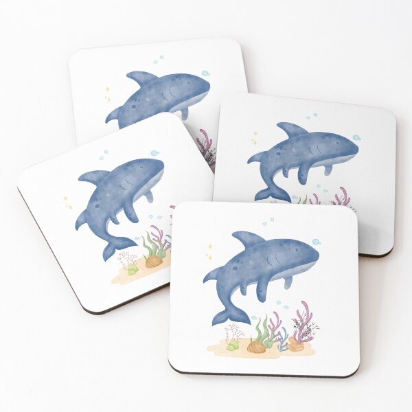 Item preview, Cute Watercolor Shark | Ocean Animal Illustration | Kids Nursery Decor | Coastal Design designed and sold by Andreia Magic Kids.