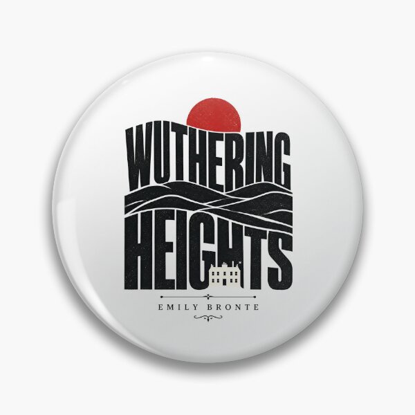 Item preview, Wuthering Heights Modern Typographic Silhouette Red Sun Landscape designed and sold by Fenay Designs.