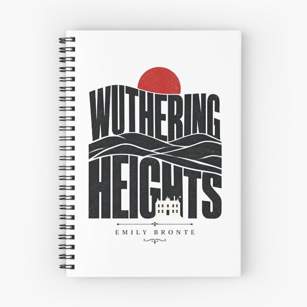 Item preview, Wuthering Heights Modern Typographic Silhouette Red Sun Landscape designed and sold by Fenay Designs.
