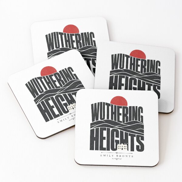 Item preview, Wuthering Heights Modern Typographic Silhouette Red Sun Landscape designed and sold by Fenay Designs.