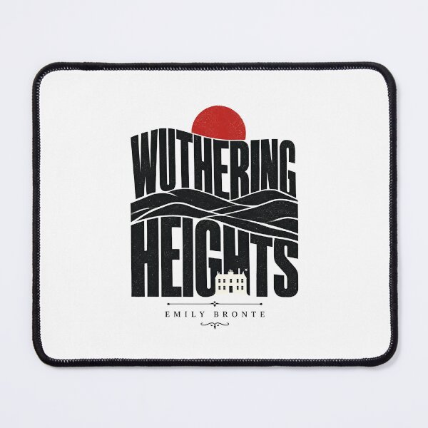 Item preview, Wuthering Heights Modern Typographic Silhouette Red Sun Landscape designed and sold by Fenay Designs.