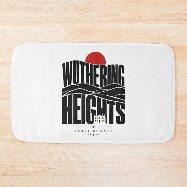 Item preview, Wuthering Heights Modern Typographic Silhouette Red Sun Landscape designed and sold by Fenay Designs.