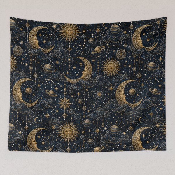 Item preview, Celestial Moon and Stars on Midnight Sky designed and sold by Siti Hoiriyah.