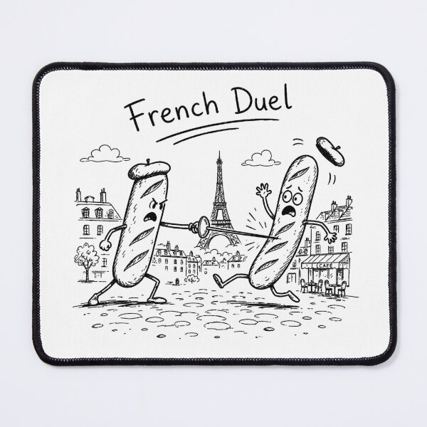Item preview, French Duel Funny Baguette France Humor Vintage Design designed and sold by MonkiFlipp.
