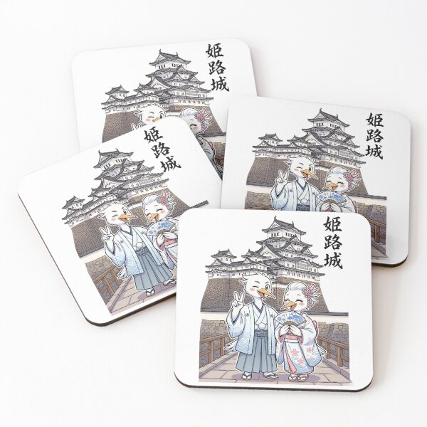 Item preview, Cute Egrets at Himeji Castle - Traditional Kimono White Heron Couple Japan Travel Art designed and sold by TaiwanMemory.