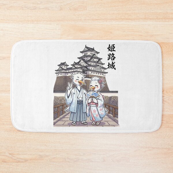Item preview, Cute Egrets at Himeji Castle - Traditional Kimono White Heron Couple Japan Travel Art designed and sold by TaiwanMemory.